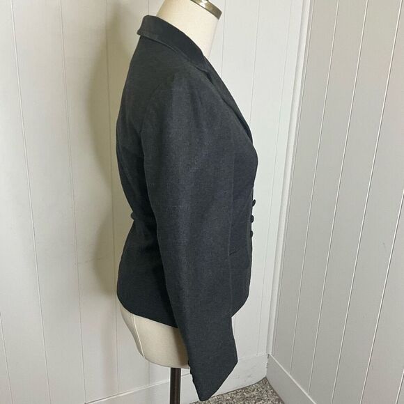 Vintage 80s Cassidy Women’s Size 8 Wool Blend Acetate Grey Boxy Blazer J… - Picture 4 of 14